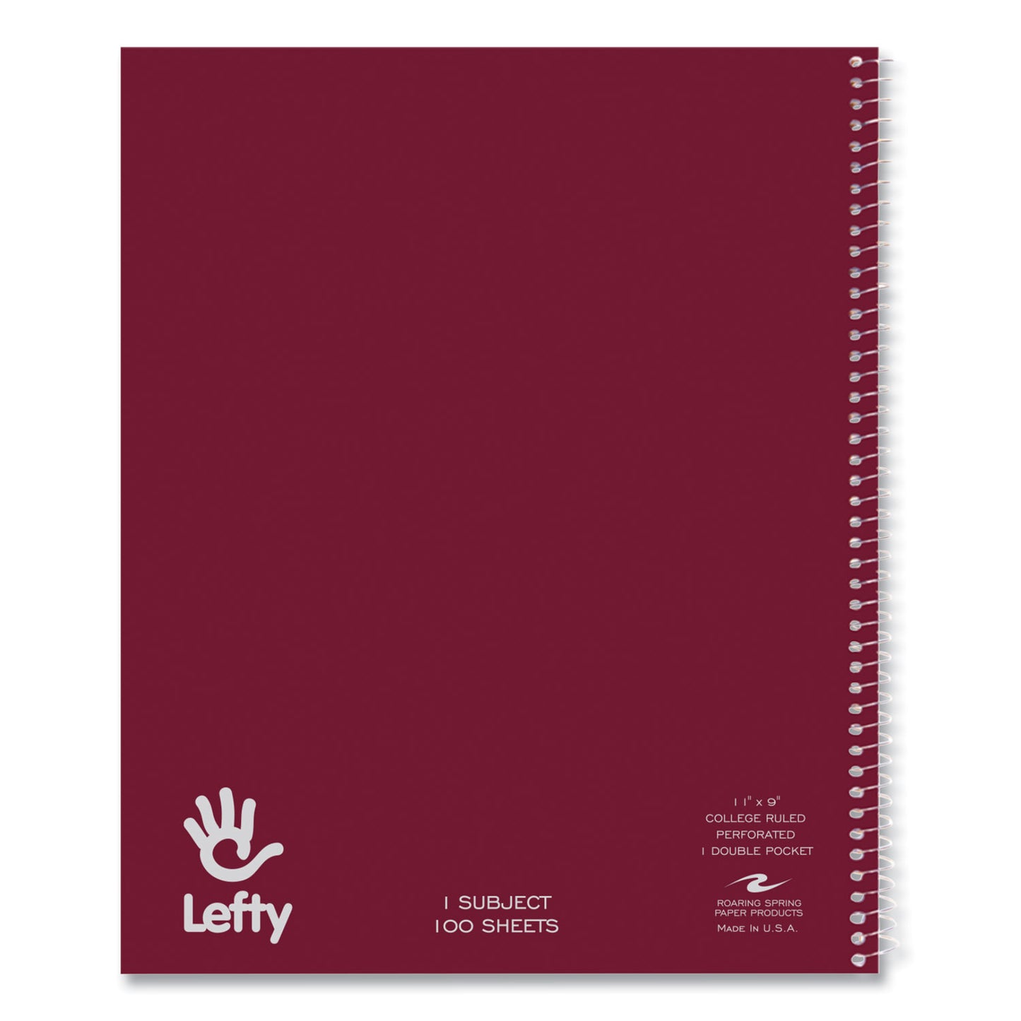 Lefty Notebook, 1-Subject, Medium/College Rule, Randomly Assorted Cover Colors, (100) 11 x 9 Sheets, 24/Carton
