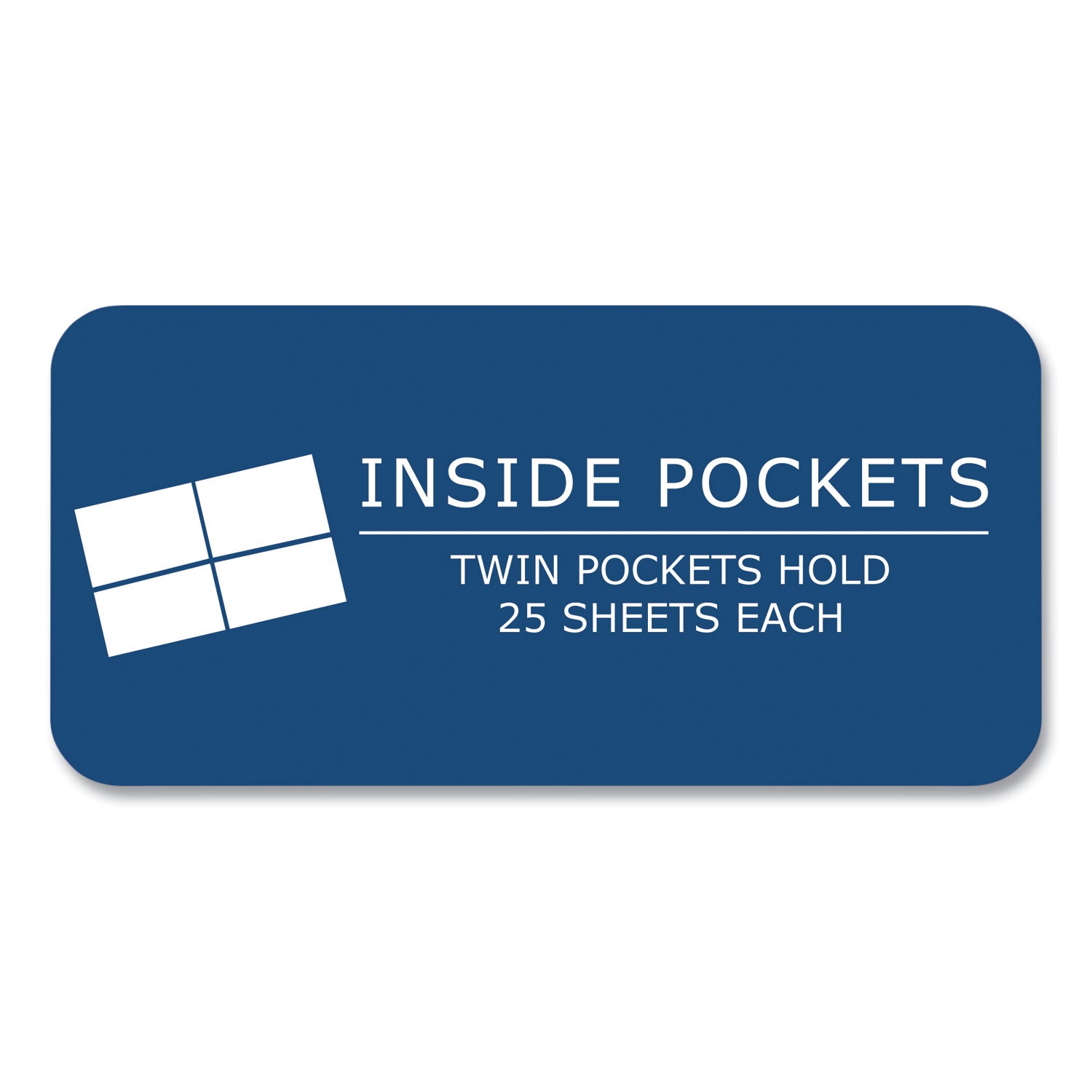 Pocket Folder with Prongs, Accommodates (100) 11 x 8.5 Sheets, Dark Blue, 250/Carton