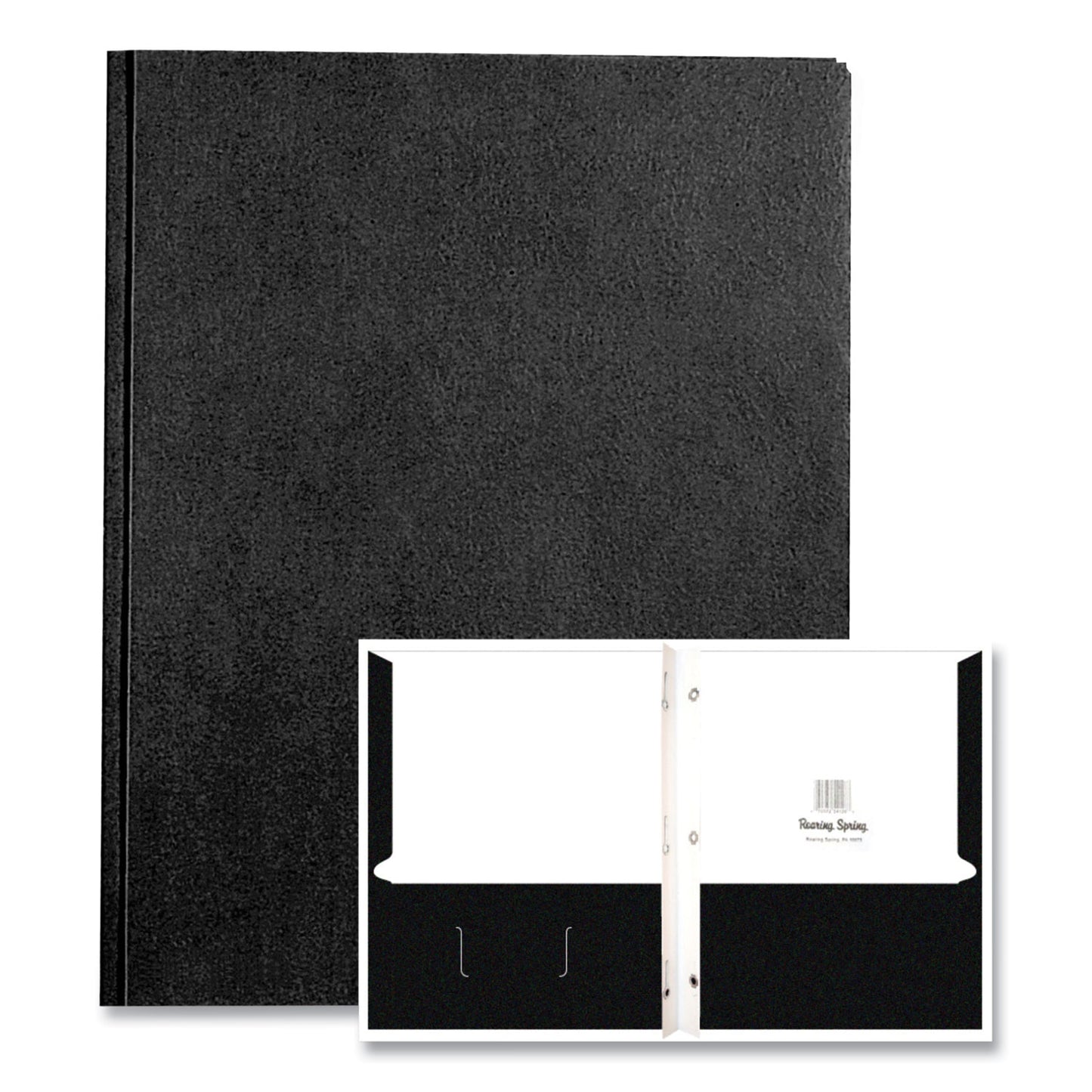 Pocket Folder with Prongs, Accommodates (100) 11 x 8.5 Sheets, Black, 250/Carton