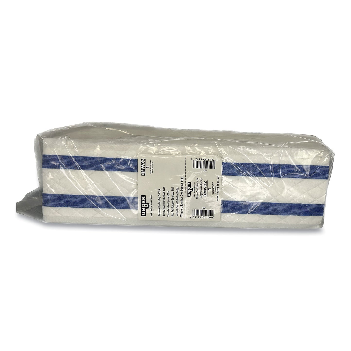 Excella Single-Use Spunlace Mop Pads, 18.5 x 5, White, 50/Pack