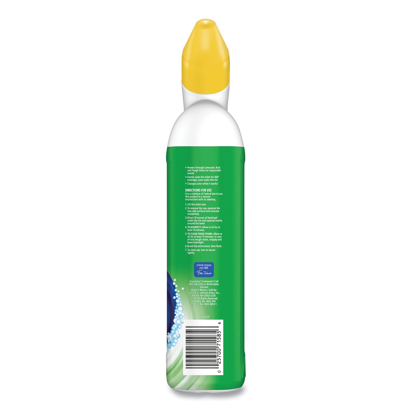 Power Stain Destroyer Toilet Bowl Disinfectant, Rainshower Scent, 24 oz Bottle