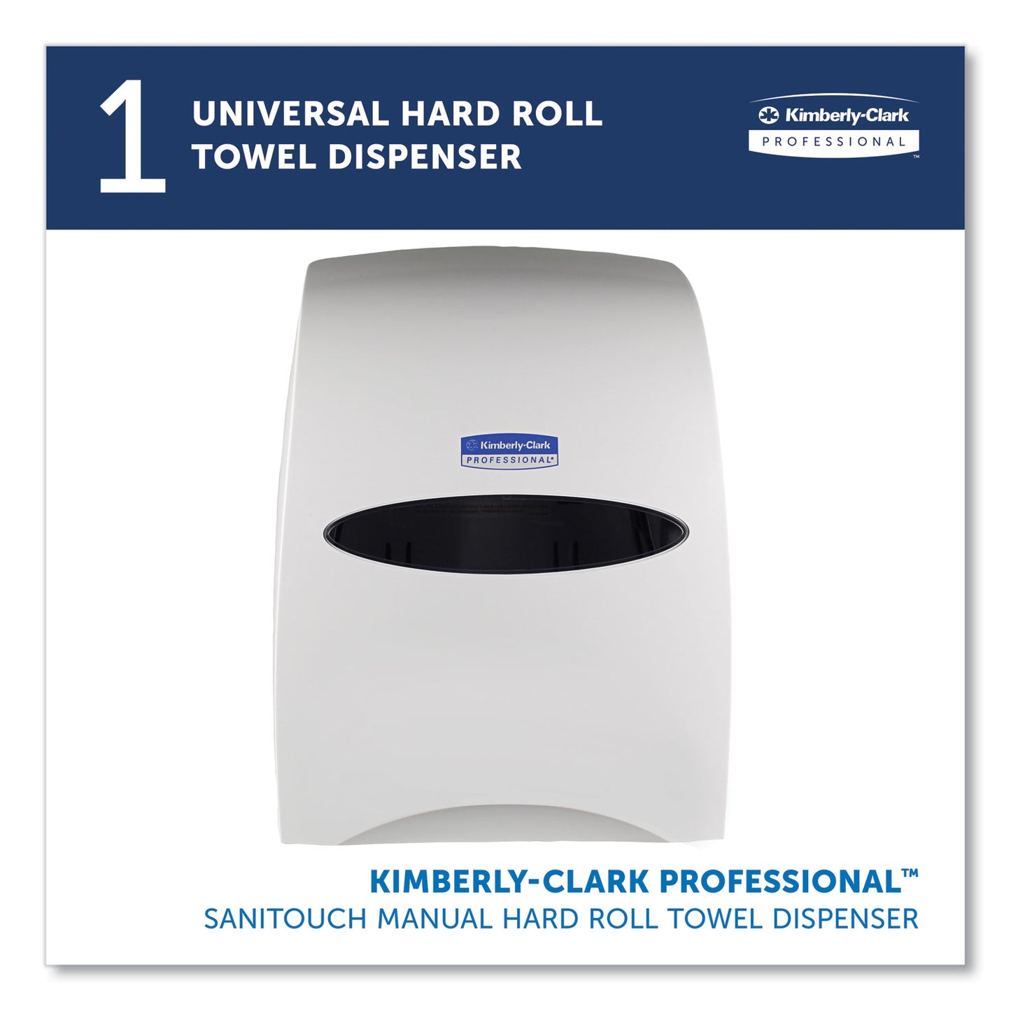 Sanitouch Hard Roll Towel Dispenser, For 1.5" Core, 12.63 x 10.2 x 16.13, White
