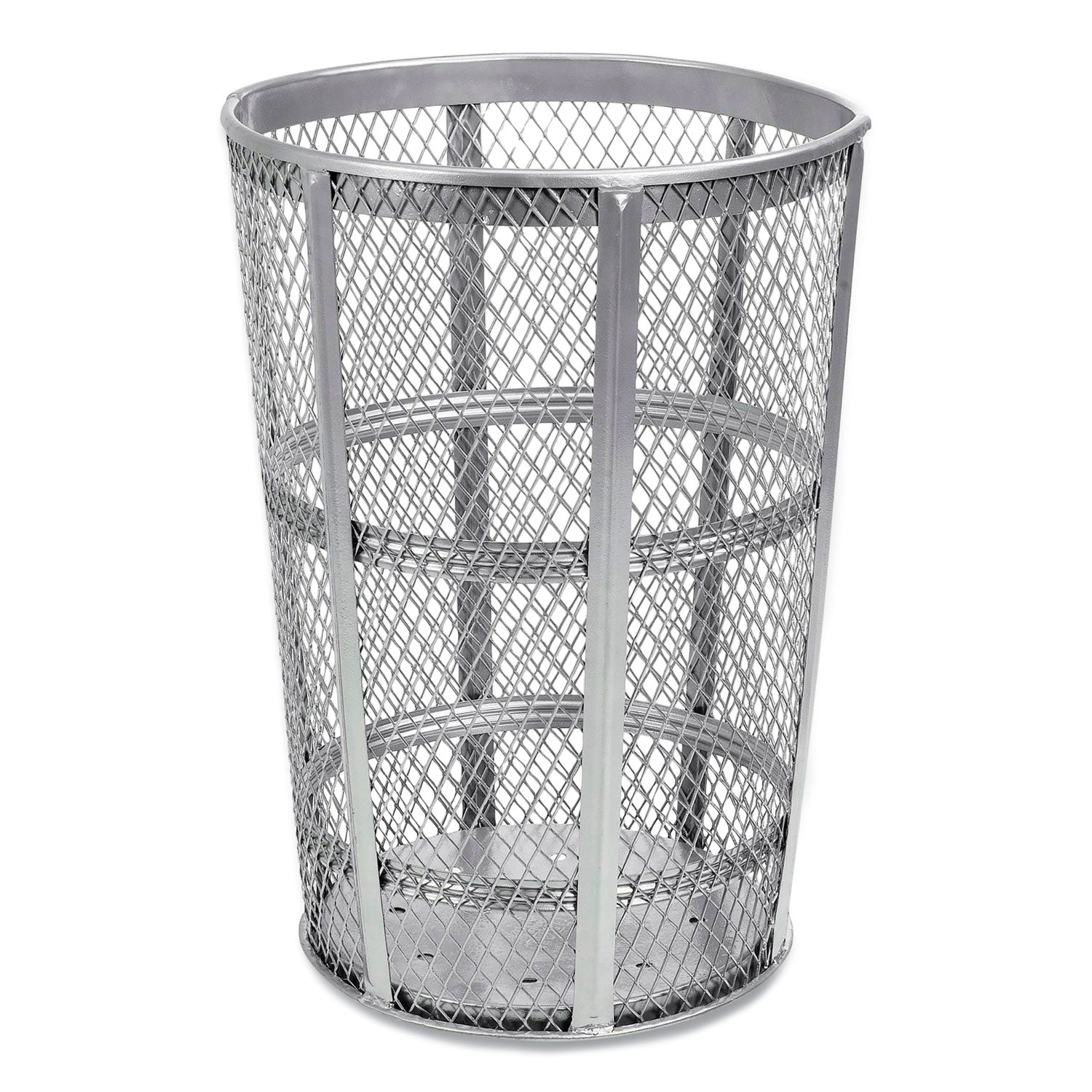 Steel Mesh Corrosion Resistant Trash Can, 48 gal, Silver