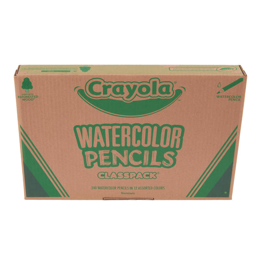 Watercolor Pencil Classpack, 3.3 mm, Assorted Lead and Barrel Colors, 240/Pack