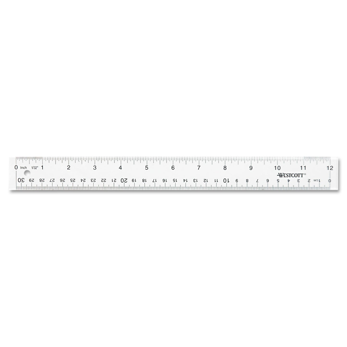 Clear Flexible Acrylic Ruler, Standard/metric, 12" Long, Clear