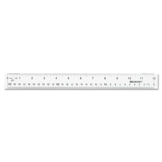 Clear Flexible Acrylic Ruler, Standard/metric, 12" Long, Clear