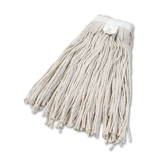 Cut-End Wet Mop Head, Cotton, #24, White